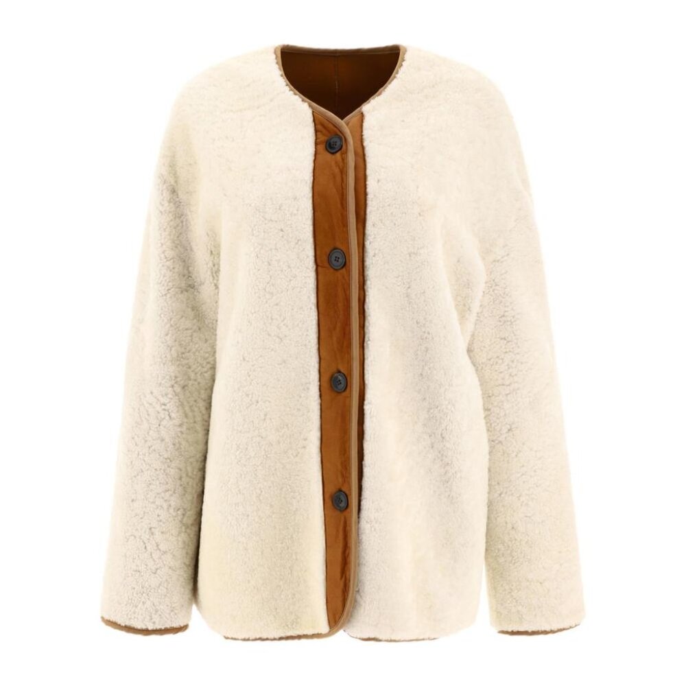Giovi Reversible Shearling Jacket tag size L Women